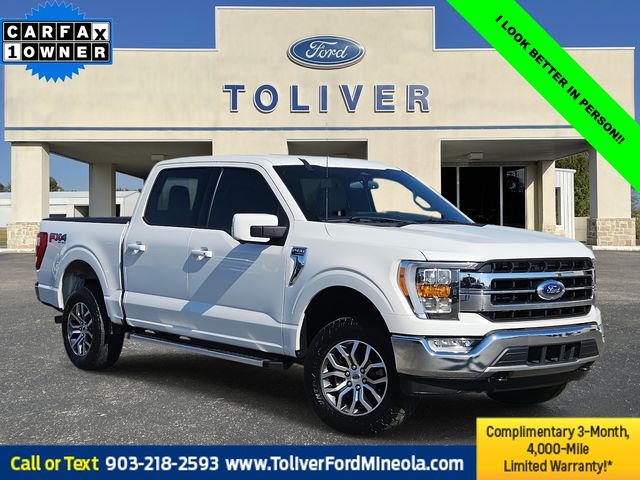 Star White Metallic Tri-Coat 2022 Ford F-150 Lariat SuperCrew 4WD Pickup Truck Four-Wheel Drive Automatic