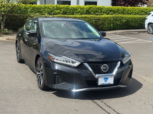 Super Black 2021 Nissan Maxima SV FWD Sedan Front-Wheel Drive Continuously Variable Transmission