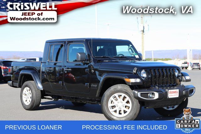 Black Clearcoat 2023 Jeep Gladiator Sport S Crew Cab 4WD Pickup Truck Four-Wheel Drive 8-Speed Automatic