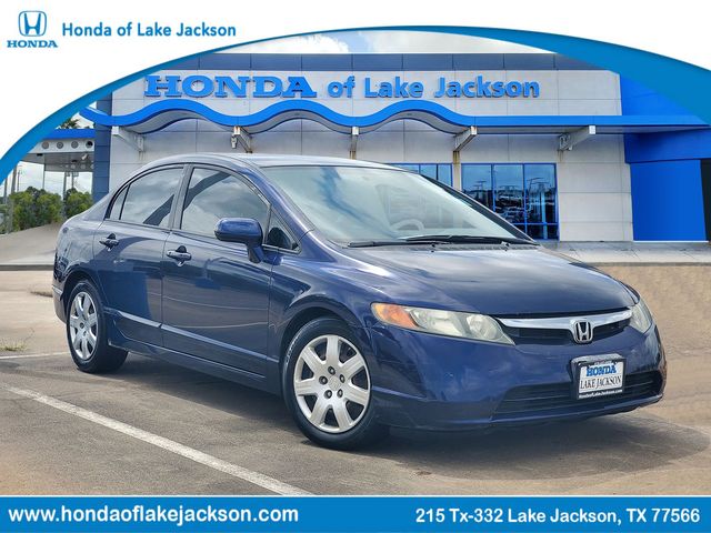 Fiji Blue Pearl 2008 Honda Civic LX Sedan Front-Wheel Drive 5-Speed Manual Overdrive
