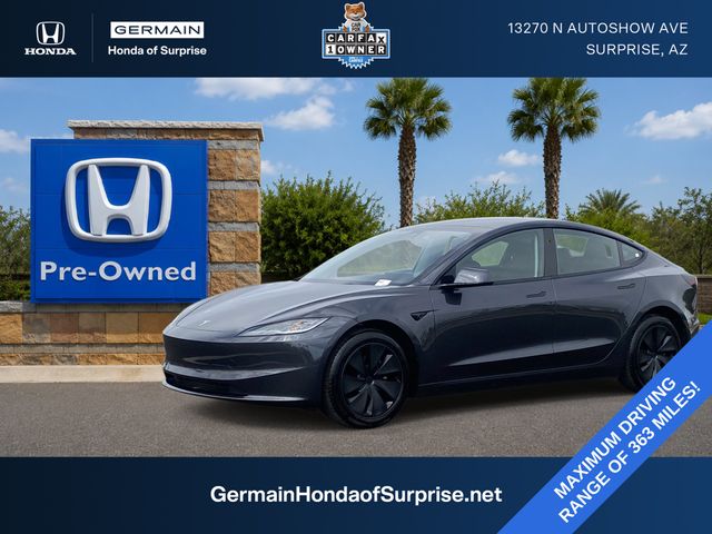 Solid Black 2025 Tesla Model 3 Sedan Rear-Wheel Drive 1-Speed Automatic