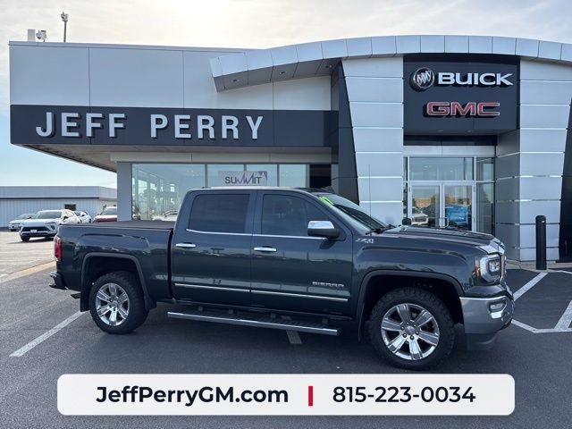 Dark Slate Metallic 2017 GMC Sierra 1500 SLT Crew Cab 4WD Pickup Truck Four-Wheel Drive 8-Speed Automatic Overdrive