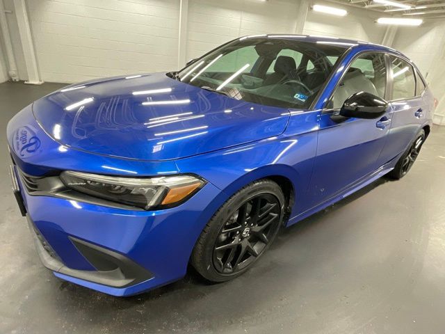 Aegean Blue Metallic 2023 Honda Civic Sport FWD Sedan Front-Wheel Drive Continuously Variable Transmission