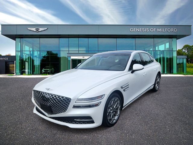 Uyuni White 2021 Genesis G80 Sedan Rear-Wheel Drive 8-Speed Automatic