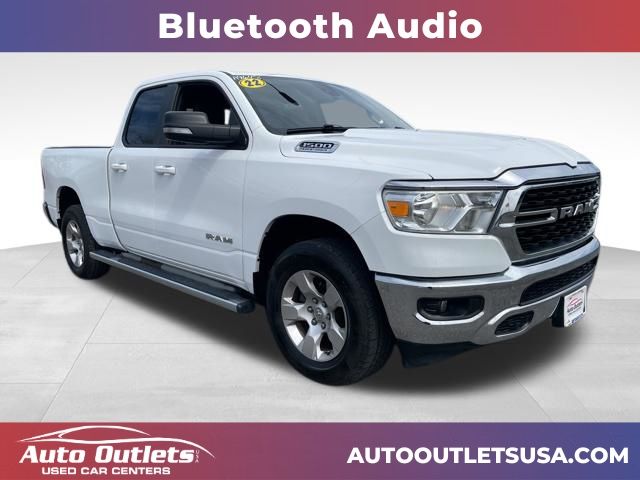 Bright White Clearcoat 2022 RAM 1500 Big Horn Quad Cab 4WD Pickup Truck Four-Wheel Drive 8-Speed Automatic