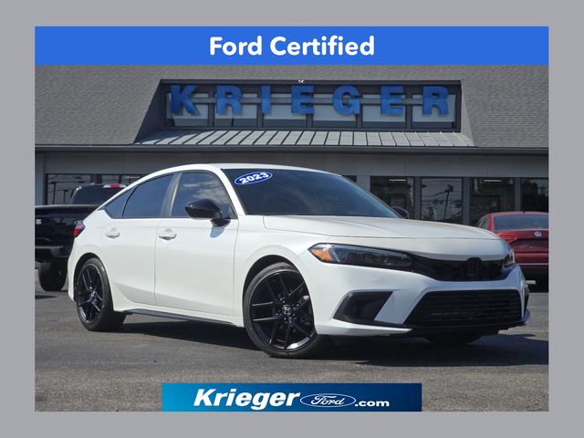 Platinum White Pearl 2023 Honda Civic Hatchback Hatchback Front-Wheel Drive Continuously Variable Transmission