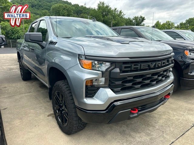 Sterling Gray Metallic 2026 Chevrolet Silverado 1500 Custom Trail Boss Crew Cab 4WD Pickup Truck Four-Wheel Drive Automatic
