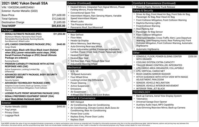 used 2021 GMC Yukon car, priced at $47,999