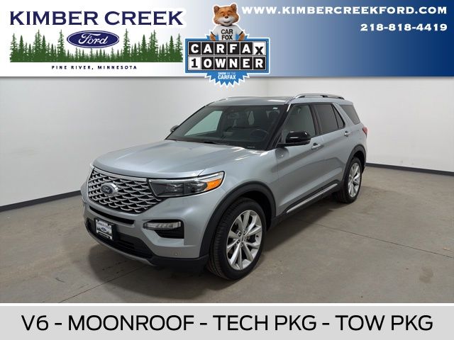 Iconic Silver Metallic 2023 Ford Explorer Platinum AWD SUV / Crossover All-Wheel Drive Automatic