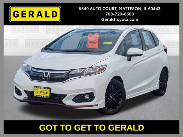 White 2018 Honda Fit Sport Hatchback Front-Wheel Drive Continuously Variable Transmission