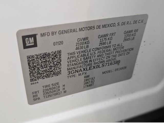 2020 Chevrolet Equinox LT White at Bravo Nissan