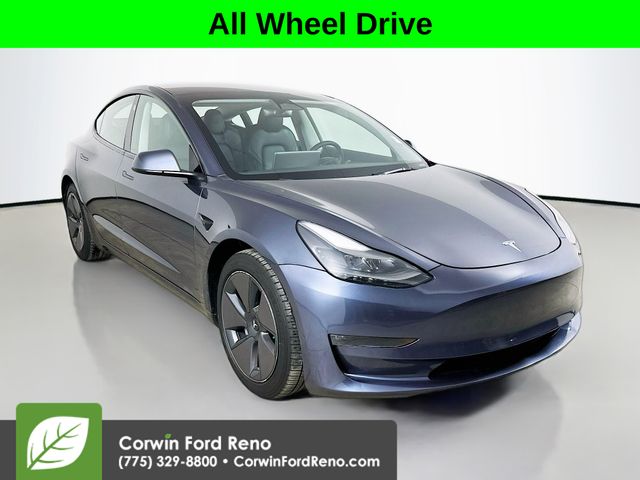 Midnight Silver Metallic 2023 Tesla Model 3 Long Range AWD Sedan All-Wheel Drive 1-Speed Automatic