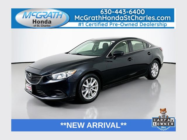 Jet Black Mica 2015 Mazda MAZDA6 i Sport Sedan Front-Wheel Drive 6-Speed Automatic