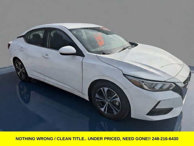 White (Fresh Powder) 2021 Nissan Sentra Sedan Front-Wheel Drive Continuously Variable Transmission