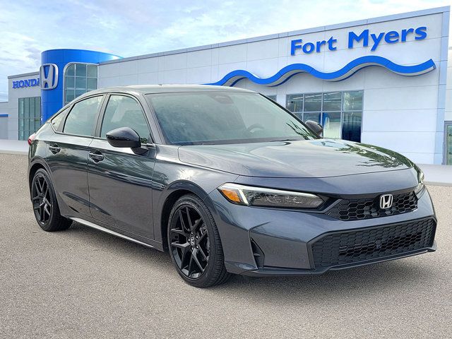 Meteorite Gray Metallic 2025 Honda Civic Hatchback Sport FWD Hatchback Front-Wheel Drive Continuously Variable Transmission