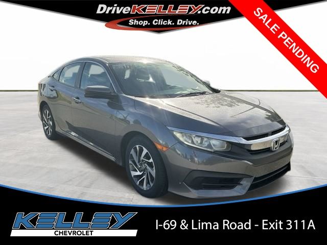 Gray (Modern Steel Metallic) 2016 Honda Civic EX Sedan Front-Wheel Drive Continuously Variable Transmission