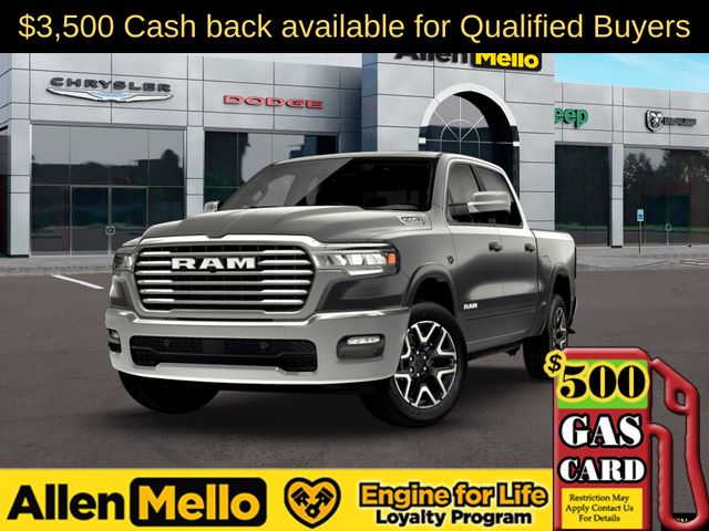 Gray (Granite Crystal Metallic Clearcoat) 2026 RAM 1500 Laramie Crew Cab 4WD Pickup Truck Four-Wheel Drive 8-Speed Automatic