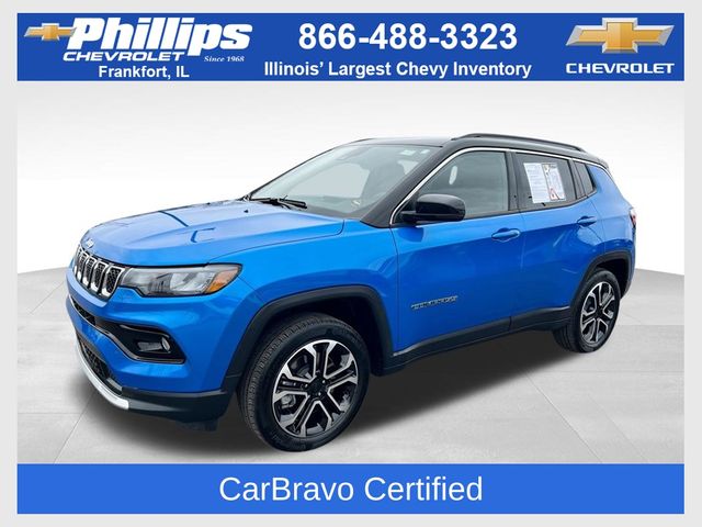 Laser Blue Pearlcoat 2023 Jeep Compass Limited 4WD SUV / Crossover Four-Wheel Drive 8-Speed Automatic