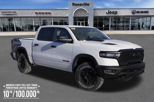 Bright White Clearcoat 2026 RAM 1500 Rebel Crew Cab 4WD Pickup Truck Four-Wheel Drive 8-Speed Automatic