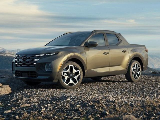 Blue / Stone 2022 Hyundai Santa Cruz SEL Crew Cab FWD Pickup Truck Front-Wheel Drive 8-Speed Automatic