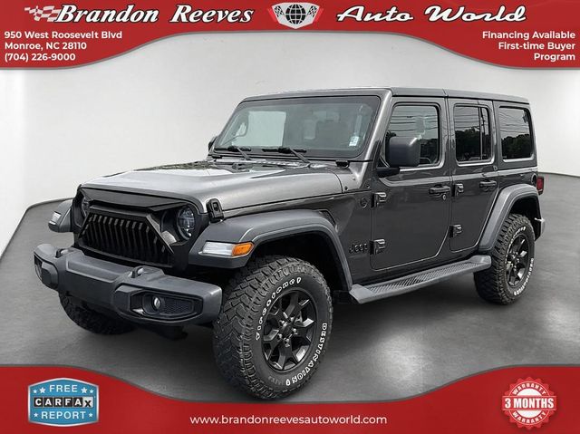 Gray (Granite Crystal Metallic Clearcoat) 2020 Jeep Wrangler Unlimited Willys 4WD SUV / Crossover Four-Wheel Drive 8-Speed Automatic