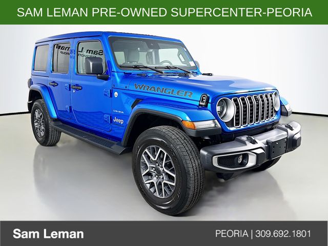 Hydro Blue Pearl Coat 2024 Jeep Wrangler Sahara 4-Door 4WD SUV / Crossover Four-Wheel Drive 8-Speed Automatic