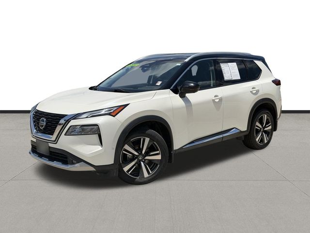Pearl White Tricoat 2021 Nissan Rogue Platinum AWD SUV / Crossover All-Wheel Drive Continuously Variable Transmission