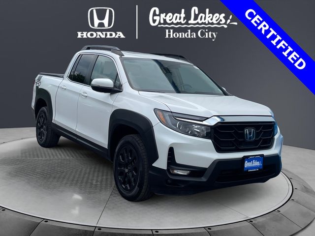 Platinum White Pearl 2023 Honda Ridgeline Pickup Truck All-Wheel Drive 9-Speed Automatic