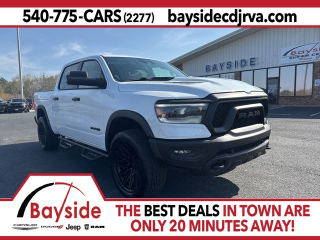 Bright White Clearcoat 2024 RAM 1500 Rebel Crew Cab 4WD Pickup Truck Four-Wheel Drive 8-Speed Automatic