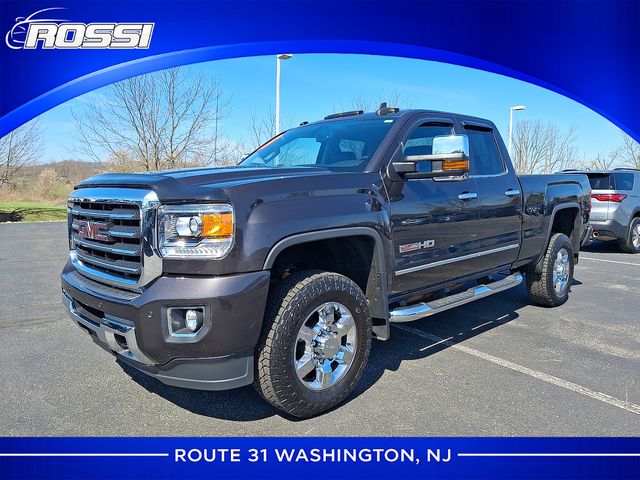 Gray (Iridium Metallic) 2015 GMC Sierra 2500HD SLT Double Cab SB 4WD Pickup Truck Four-Wheel Drive 6-Speed Automatic