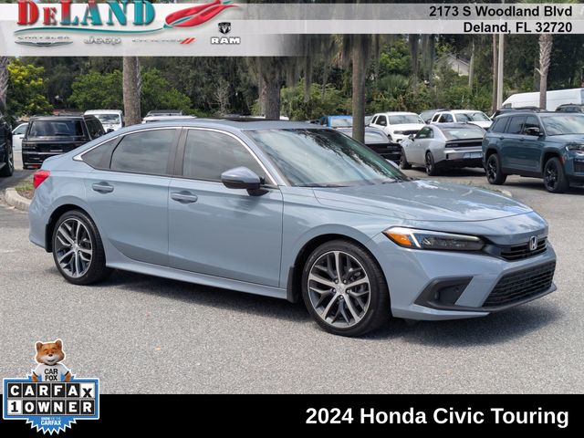 Blue 2024 Honda Civic Sedan Front-Wheel Drive Continuously Variable Transmission