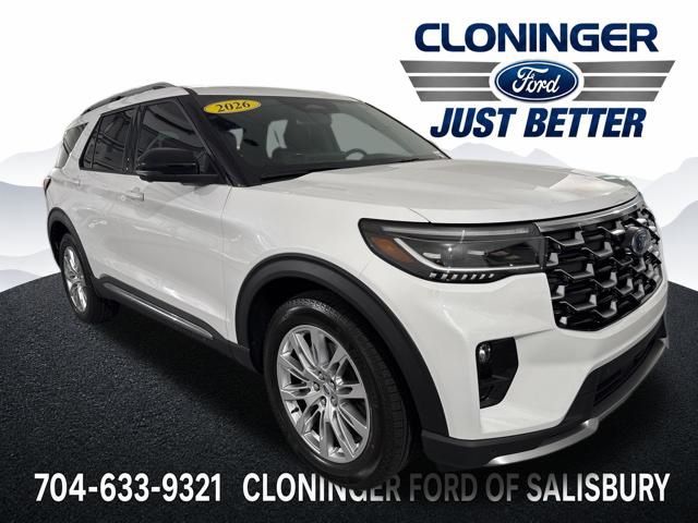White Metallic 2026 Ford Explorer SUV / Crossover Rear-Wheel Drive Automatic