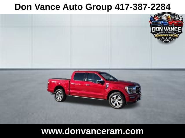 Rapid Red Metallic Tinted Clearcoat 2022 Ford F-150 Platinum SuperCrew 4WD Pickup Truck Four-Wheel Drive Automatic