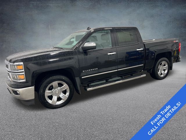 Black 2014 Chevrolet Silverado 1500 LTZ Crew Cab 4WD Pickup Truck Four-Wheel Drive 6-Speed Automatic Overdrive