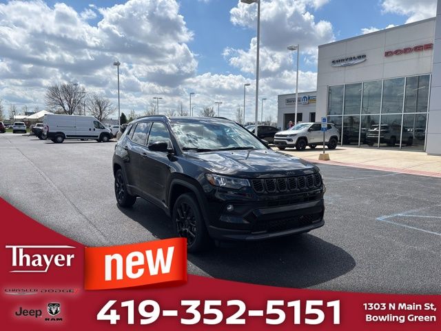 Diamond Black Crystal Pearlcoat 2025 Jeep Compass SUV / Crossover Four-Wheel Drive 8-Speed Automatic