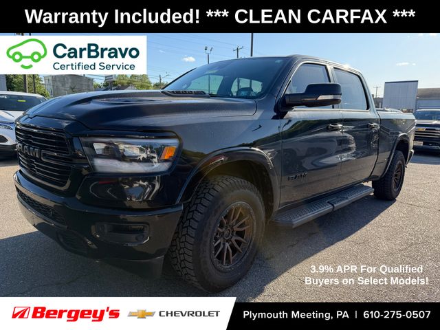 Diamond Black Crystal Pearlcoat 2021 RAM 1500 Laramie Crew Cab 4WD Pickup Truck Four-Wheel Drive 8-Speed Automatic