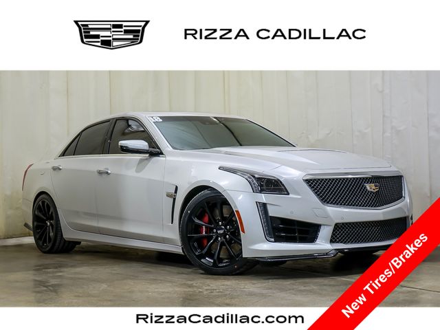 Crystal White 2018 Cadillac CTS-V RWD Sedan Rear-Wheel Drive 8-Speed Automatic