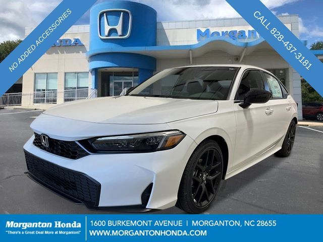 Platinum White 2026 Honda Civic Sedan Front-Wheel Drive Continuously Variable Transmission