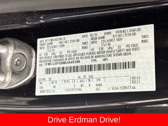 Used 2021 Ford Escape SUV