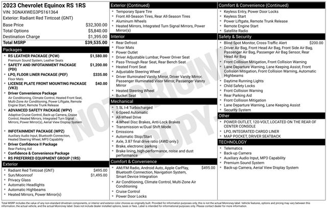 2023 Chevrolet Equinox RS with 1RS AWD