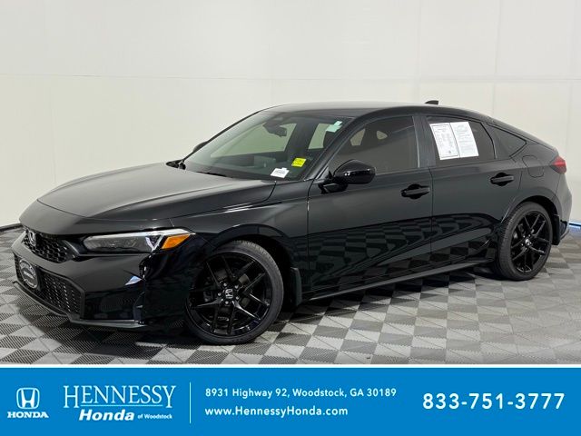 Crystal Black Pearl 2026 Honda Civic Hatchback Sport FWD Hatchback Front-Wheel Drive Continuously Variable Transmission
