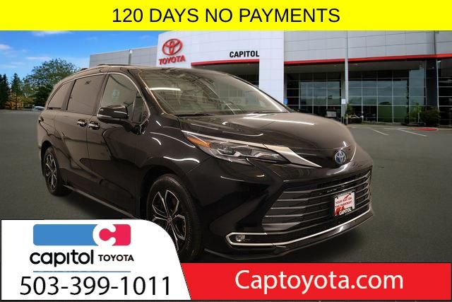 Midnight Black Metallic 2025 Toyota Sienna Minivan All-Wheel Drive Continuously Variable Transmission