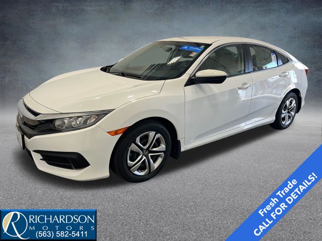 Taffeta White 2016 Honda Civic LX Sedan Front-Wheel Drive Continuously Variable Transmission