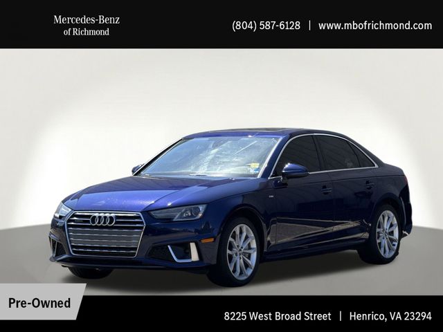 Navarra Blue Metallic 2019 Audi A4 quattro Premium Plus 45 TFSI Sedan All-Wheel Drive 7-Speed Automatic