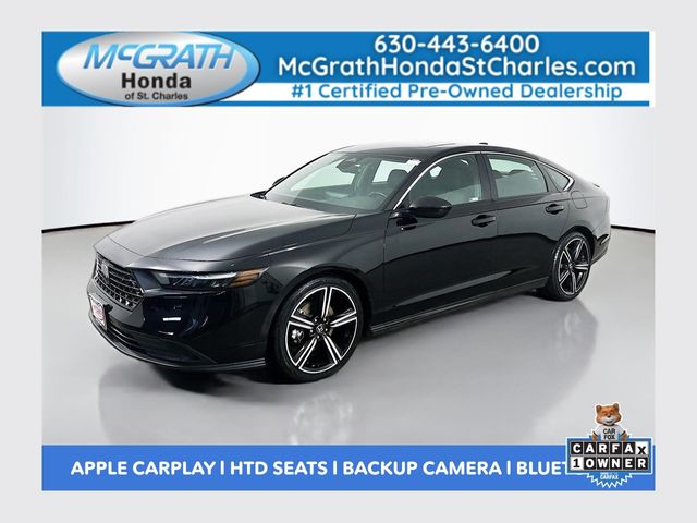 Crystal Black Pearl 2024 Honda Accord Hybrid Sedan Front-Wheel Drive Continuously Variable Transmission
