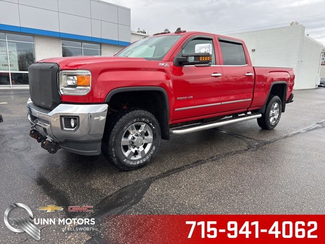 Fire Red 2015 GMC Sierra 3500HD SLT Crew Cab 4WD Pickup Truck Four-Wheel Drive 6-Speed Automatic