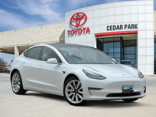Pearl White 2019 Tesla Model 3 Mid Range RWD Sedan Rear-Wheel Drive 1-Speed Automatic