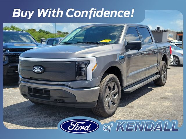 Gray Metallic 2025 Ford F-150 Lightning Flash SuperCrew AWD Pickup Truck All-Wheel Drive Automatic