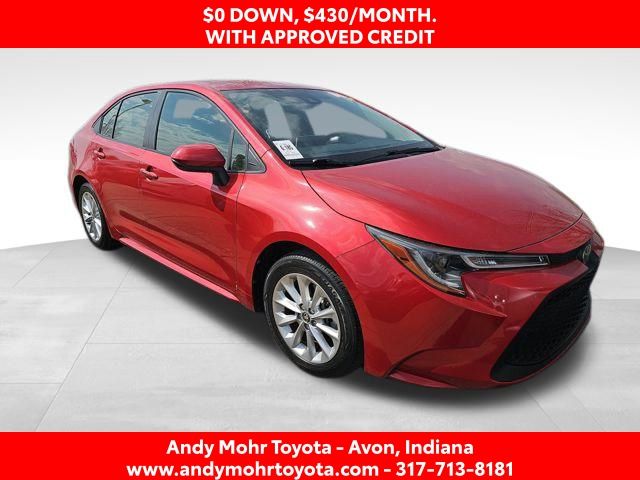 Barcelona Red Metallic 2021 Toyota Corolla LE FWD Sedan Front-Wheel Drive Continuously Variable Transmission