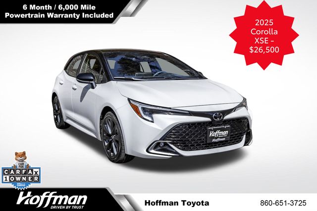 Wind Chill Pearl/Midnight Black Metallic 2025 Toyota Corolla Hatchback XSE FWD Hatchback Front-Wheel Drive Continuously Variable Transmission